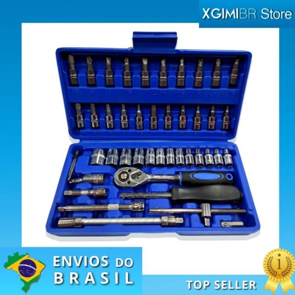 46 peças - jogo de chaves e ferramenta com estojo para reparo profissional